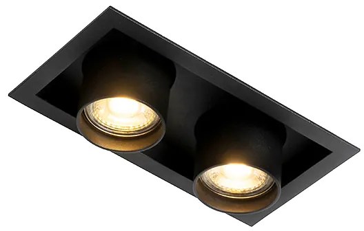 Spot modern încastrat negru reglabil cu 2 lumini - Roof