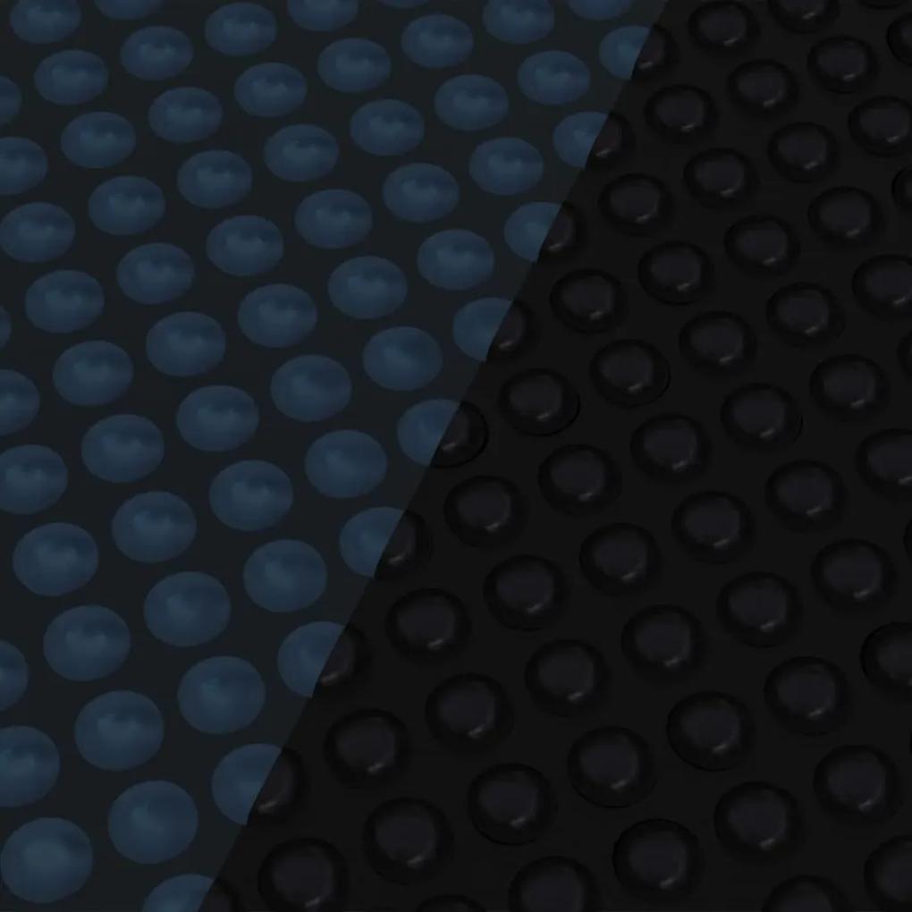 Folie solara plutitoare piscina, negru albastru, 732x366 cm, PE 1, Negru si albastru, 732 x 366 cm