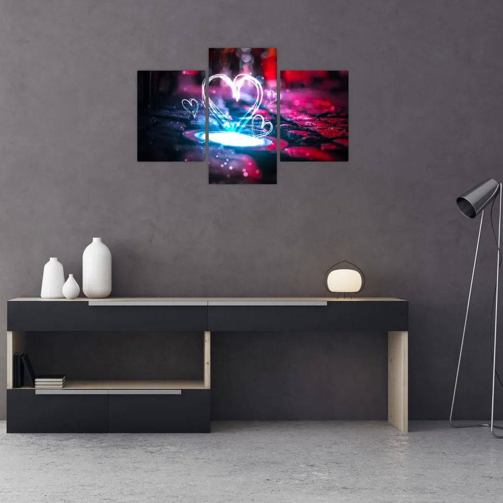 Tablou cu inima iluminată (90x60 cm)