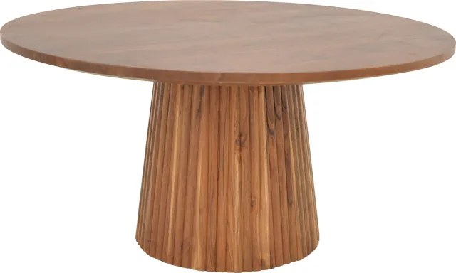 Masuta Cafea Rotunda Tillo, Lemn De Acacia, Finisaj Nuc, Diametru 80 Cm