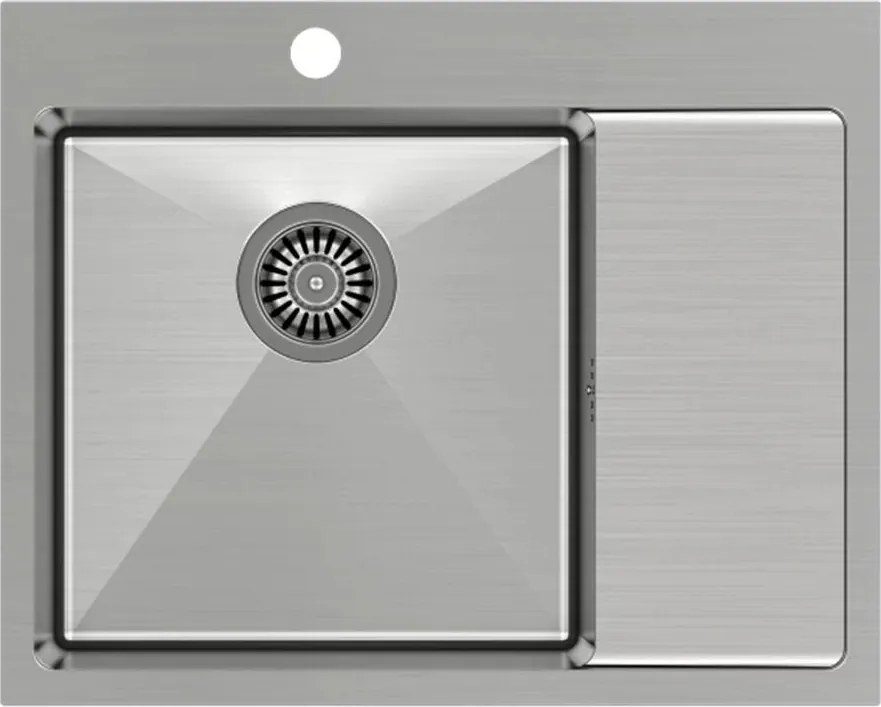Chiuveta inox incastrata Quadron Unique Russel 116 inox periat 62x48 cm stanga