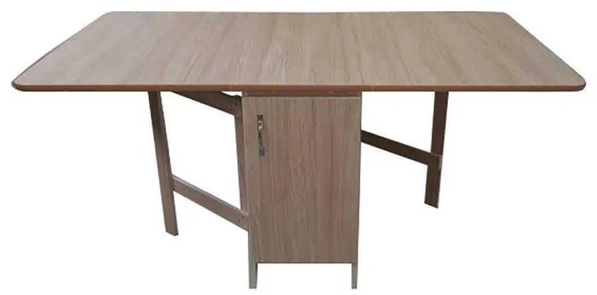 MASA EXTENSIBILA, 180/47X92X78 CM, PLIABILA, CU SPATIU DE DEPOZITARE 6 SCAUNE, CULOARE SONOMA, PAL 18 MM