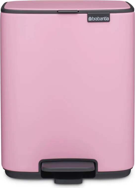 Cos de gunoi Brabantia Bo Pedal 1010445, 7 l, Inchidere lenta, Baza cauciucata, Roz