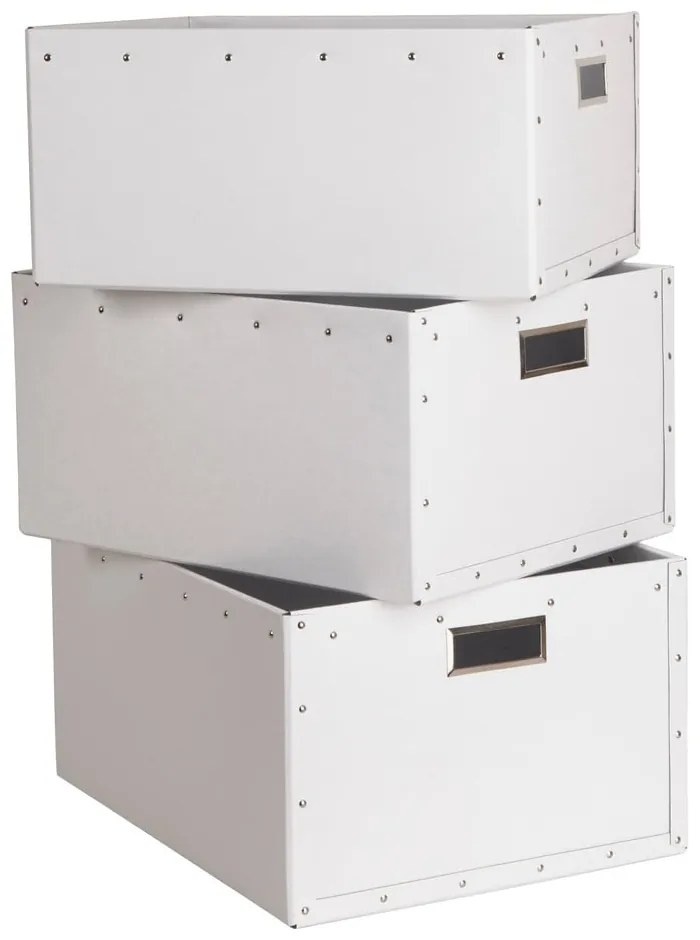 Cutii de depozitare albe 3 buc. din carton Ture – Bigso Box of Sweden