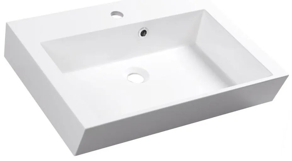 Sapho - Lavoar pentru blat ORINOKO 60x45 cm marmură/alb