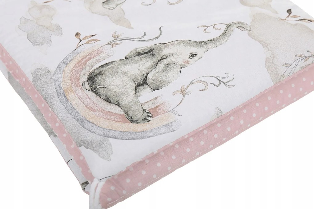 ShopJK PRPTECȚIE PEREȚI PENTRU PĂTUȚ 180 CM ELEFANT ROZ
