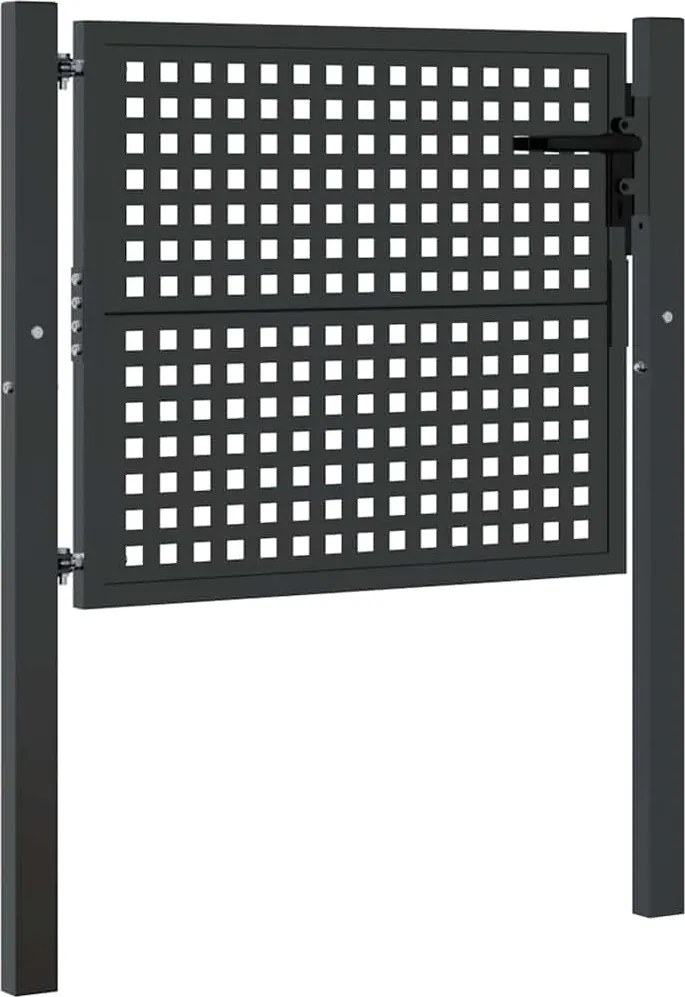 vidaXL Poartă de grădină antracit 100x75 cm oțel