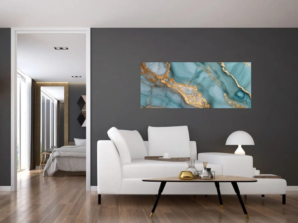 Tablou - Marmură turcoaz (120x50 cm)