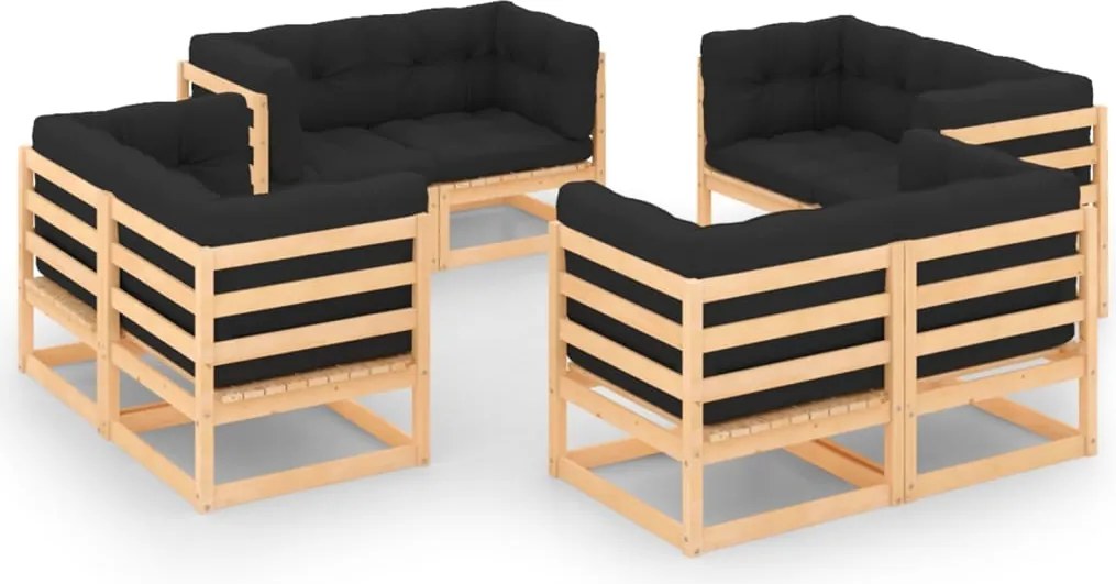 vidaXL Set mobilier de grădină din 8 piese, lemn masiv de pin