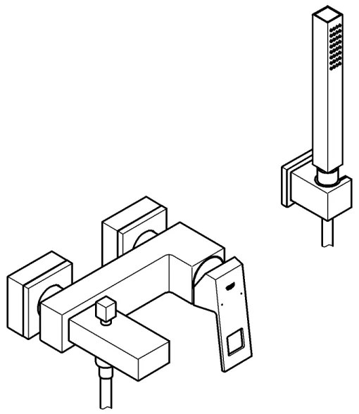 GROHE EUROCUBE 23141000 - Baterie pentru cadă DN 15, crom lucios