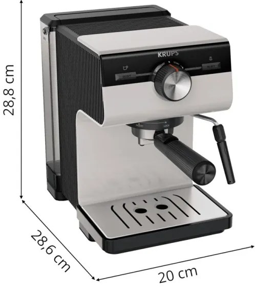 Espressor pentru două cești Krups AUTHENTIC 1450W/230V gri