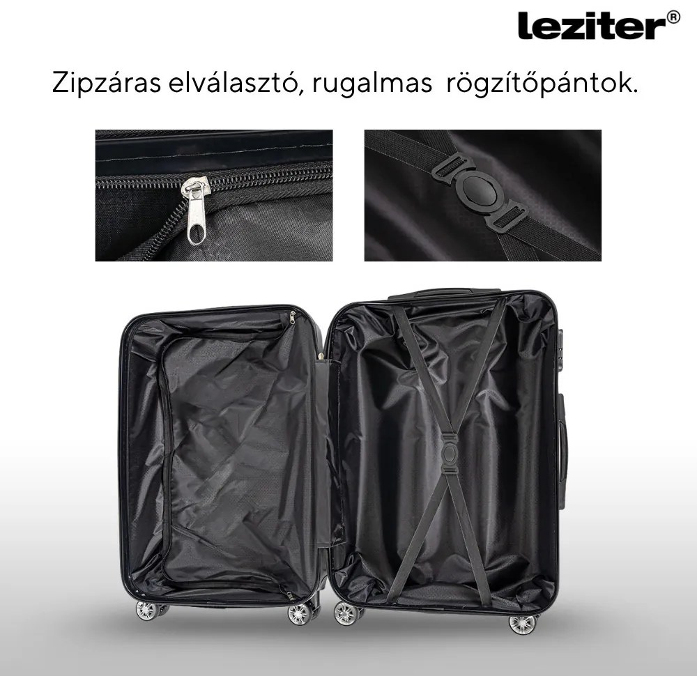 TraveLux Max X gurulós bőrönd szett fekete