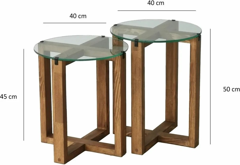 Set de măsuțe Amalfi Walnut, 2 buc.