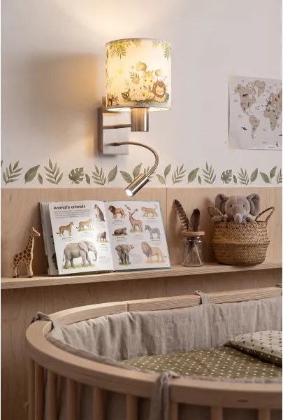 Brilagi - Lampă LED flexibilă BOBO 1xE27/25W/230V + LED/3W crom mat/alb/verde/junglă