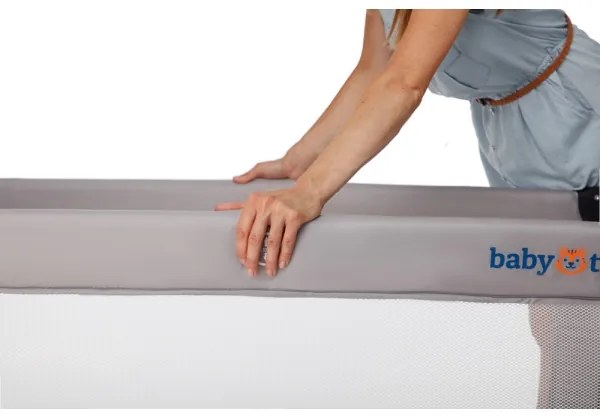 Pătuț de voiaj Baby Tiger VIKI gri KINDERKRAFT