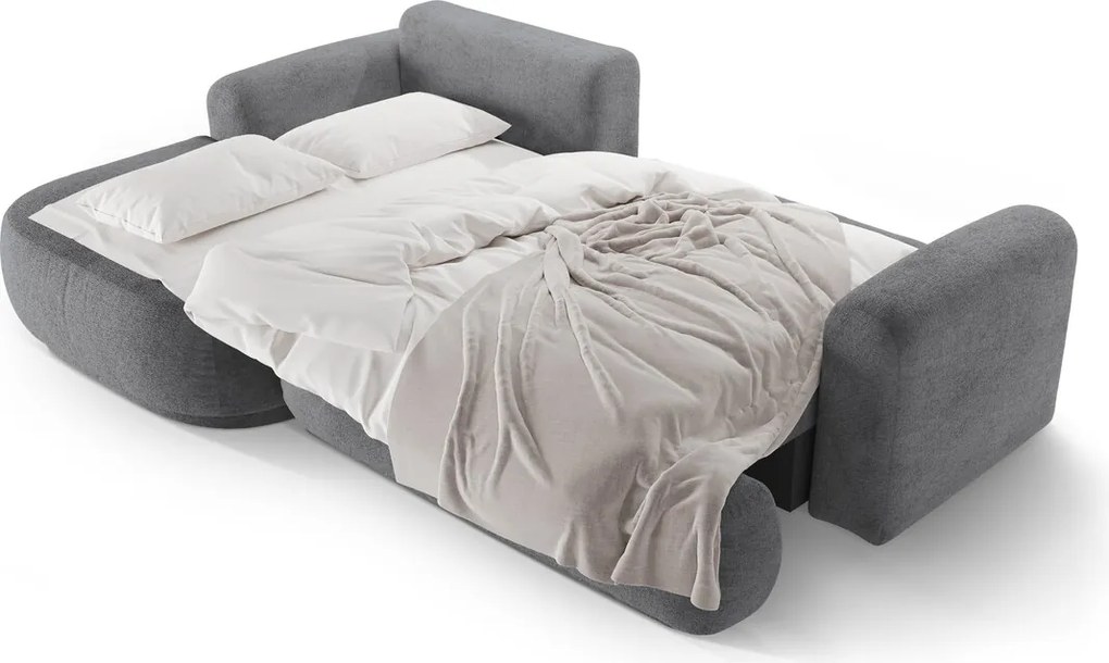 Coltar extensibil stanga 5 locuri, modular, cu lada depozitare, Ella, Micadoni Home, 271x174x94 cm, tesatura structurata chenille, gri