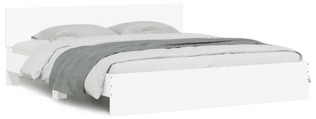 3207455 vidaXL Cadru de pat cu tăblie, alb, 200x200 cm