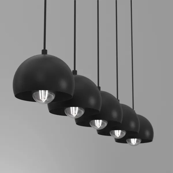 Lustră cu cablu SOOL 5xE27/15W/230V negru