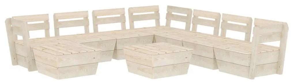 3063731 vidaXL Set mobilier de grădină, 9 piese, lemn de molid tratat
