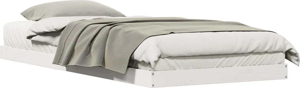 vidaXL Cadru de pat de podea Alb 213.5 x 104 x 9 cm Lemn de pin masiv