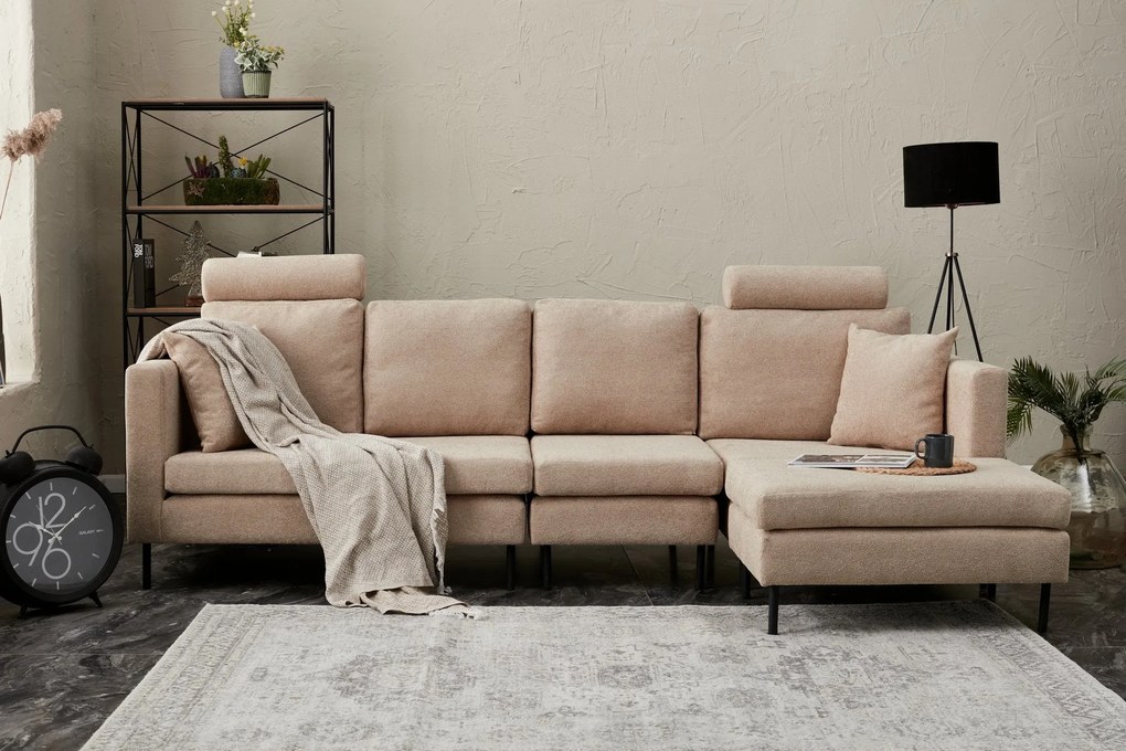 Canapea de colț Nova - Beige, Black