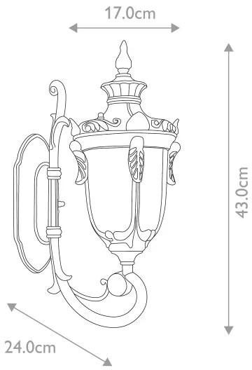 Aplică de exterior Elstead PH1-S-OB PHILADELPHIA 1xE27/60W/230V IP44