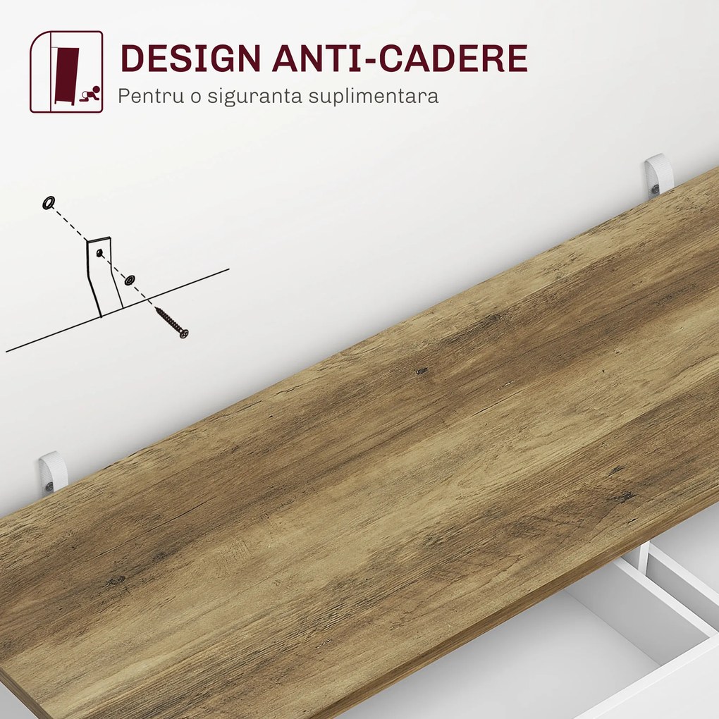 HOMCOM Bufet de Bucătărie cu 2 Sertare și 2 Dulapuri, 120x39,3x82,5 cm, Alb | Aosom Romania