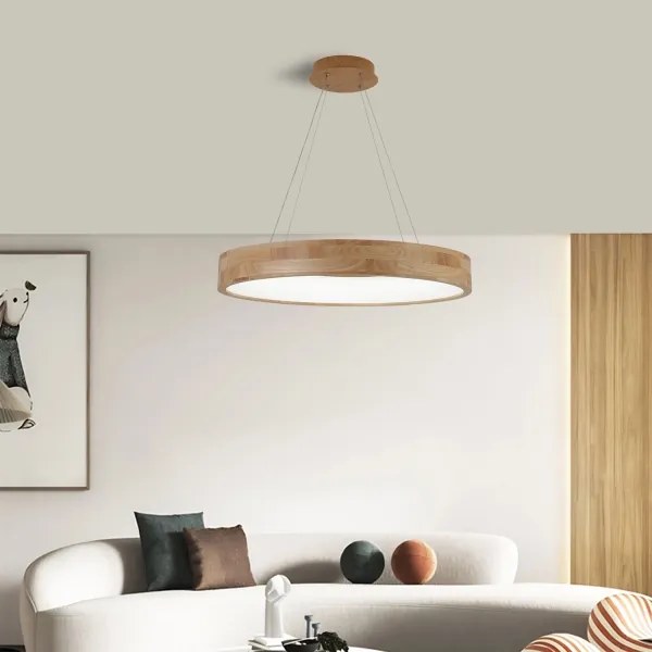 Brilagi - Lustră LED suspendată pe cablu FALCON WOOD, LED/40W/230V, 3000/4000/6000K, 60 cm, lemn
