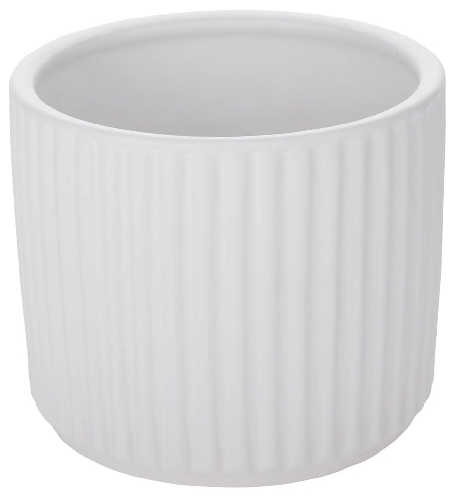 Ghivece de flori din ceramică, set de 2, alb mat, KELSO