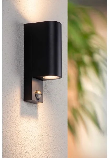 Corp de iluminat de exterior cu senzor Lucide 69803/02/30 ZARO 2xGU10/7W/230V IP65 negru