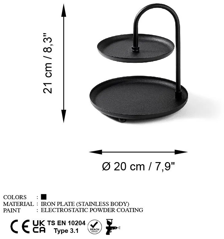 Suport bijuterii Kormen Negru 20x21 cm