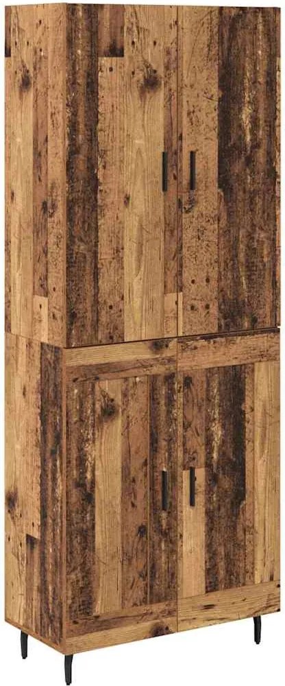 vidaXL Bufet 2 pcs Lemn Vechi Lemn Stratificat și Sticlă