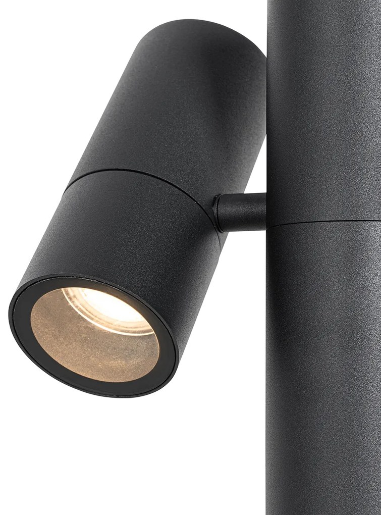 Lampă de exterior pe stativ neagră 50 cm 2 lumini reglabile - Duo