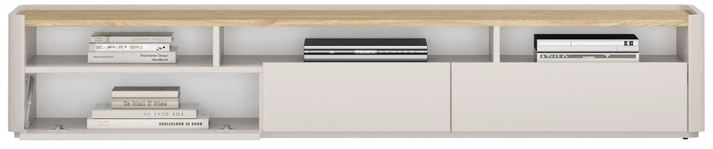 Comodă TV cu două sertare Elivo 200 cm - cașmir / stejar uleiat