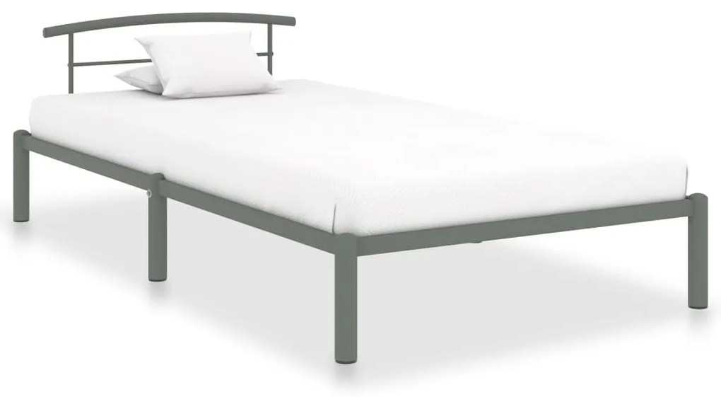vidaXL Cadru de pat, gri, 100 x 200 cm, metal