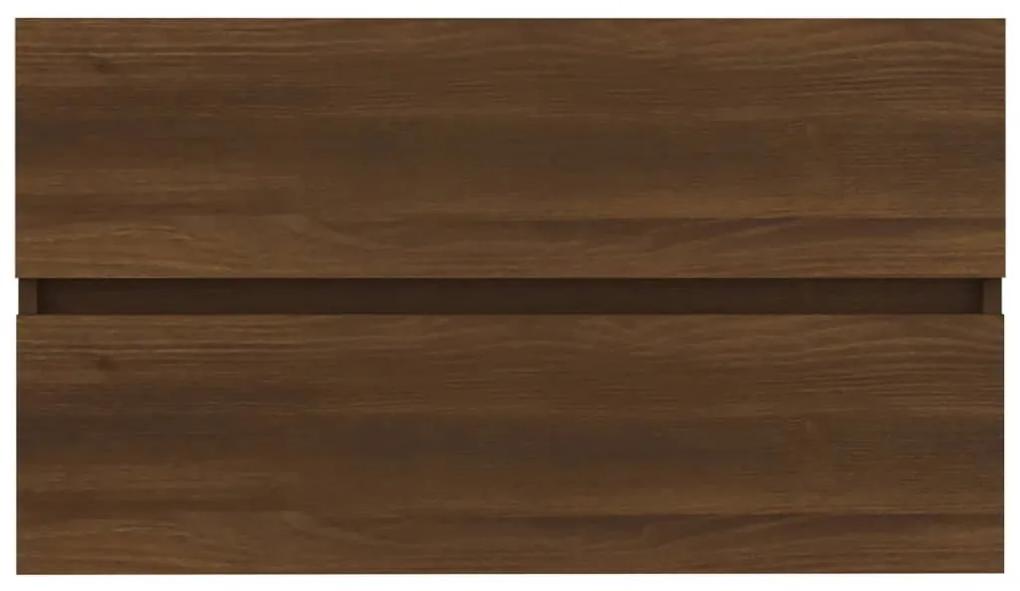 Dulap chiuveta, stejar maro, 80x38,5x45 cm, lemn prelucrat Stejar brun, Dulap pentru chiuveta, 1