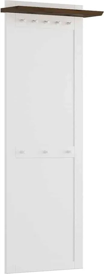 Cuier lemn masiv nuc Iris II Alb/, 63 × 22 × 210 cm