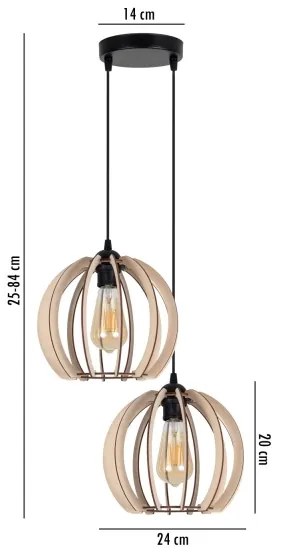 Lustră pe cablu DORO 2xE27/60W/230V