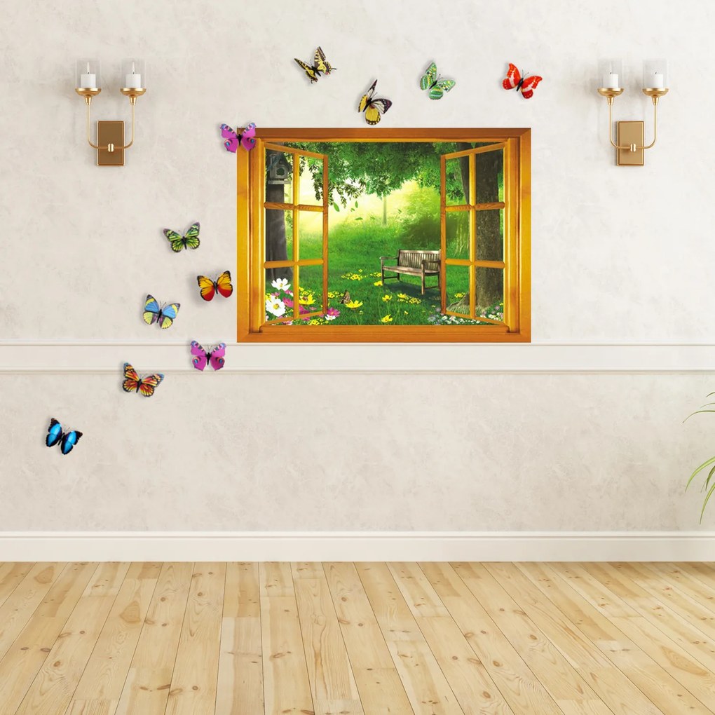 Sticker Garden View and 10 Butterflies
