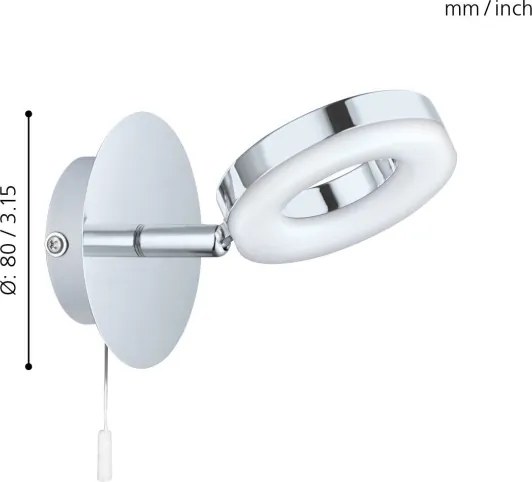 Aplică LED pentru baie Eglo 94756 GONARO 1xLED/3,8W/230V IP44