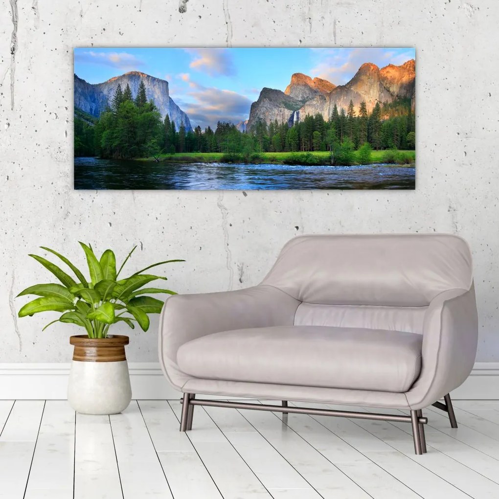 Tablou cu peisaj montan sălbatic (120x50 cm)