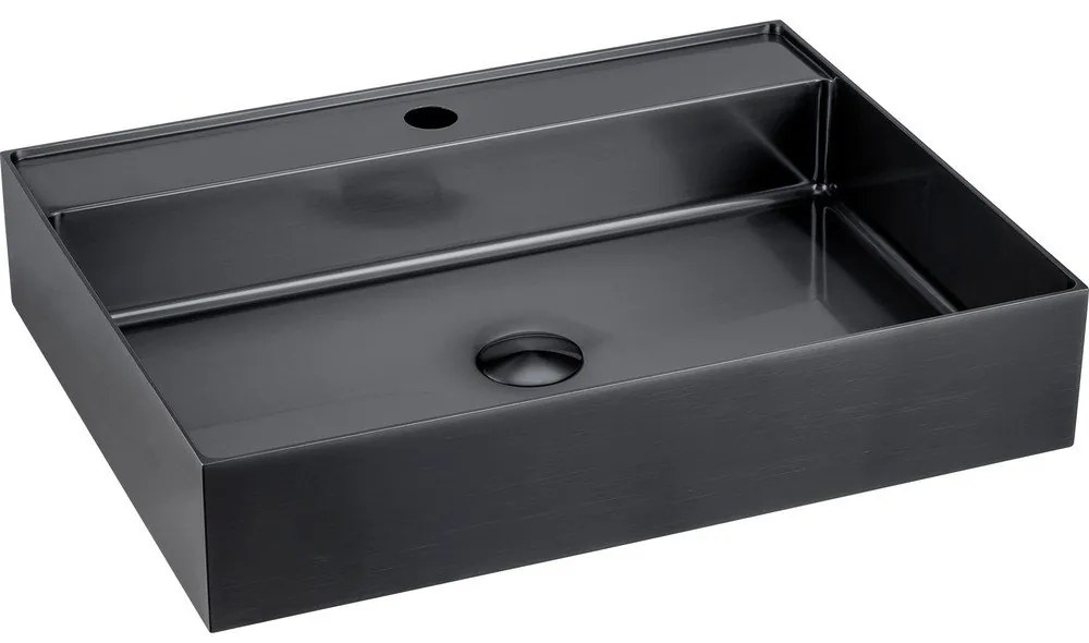 Chiuvetă neagră din oțel inoxidabil 55x42 cm Aurum – Sapho
