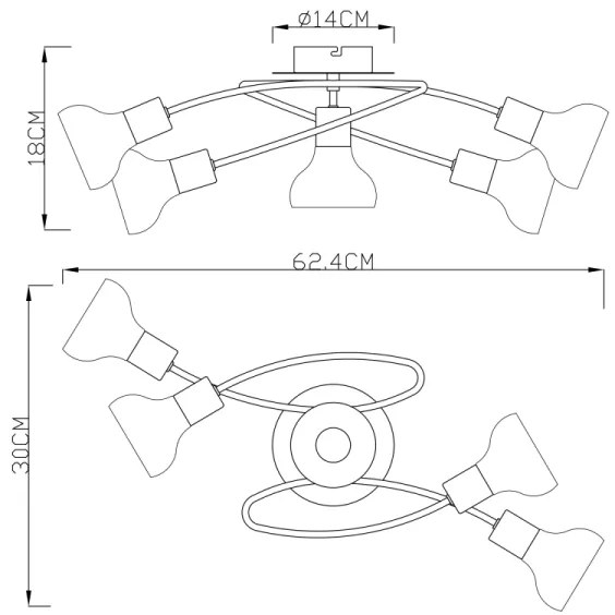 Globo 54921-5 - Lustră aplicată LOTHAR 5xE14/40W/230V