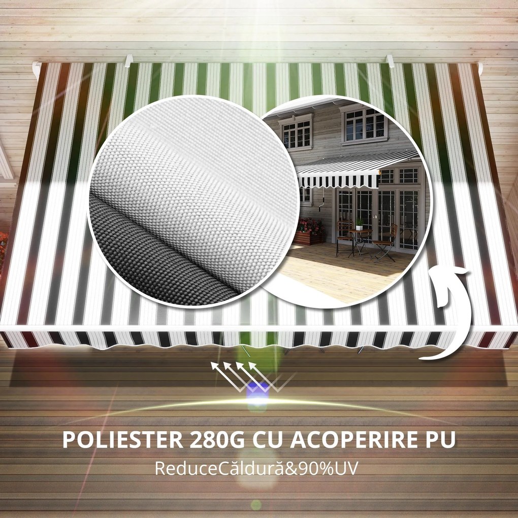 Outsunny Bază pentru Umbrelă de Soare cu Roți și Mâner Reglabil, 395x245 cm, Negru | Aosom Romania