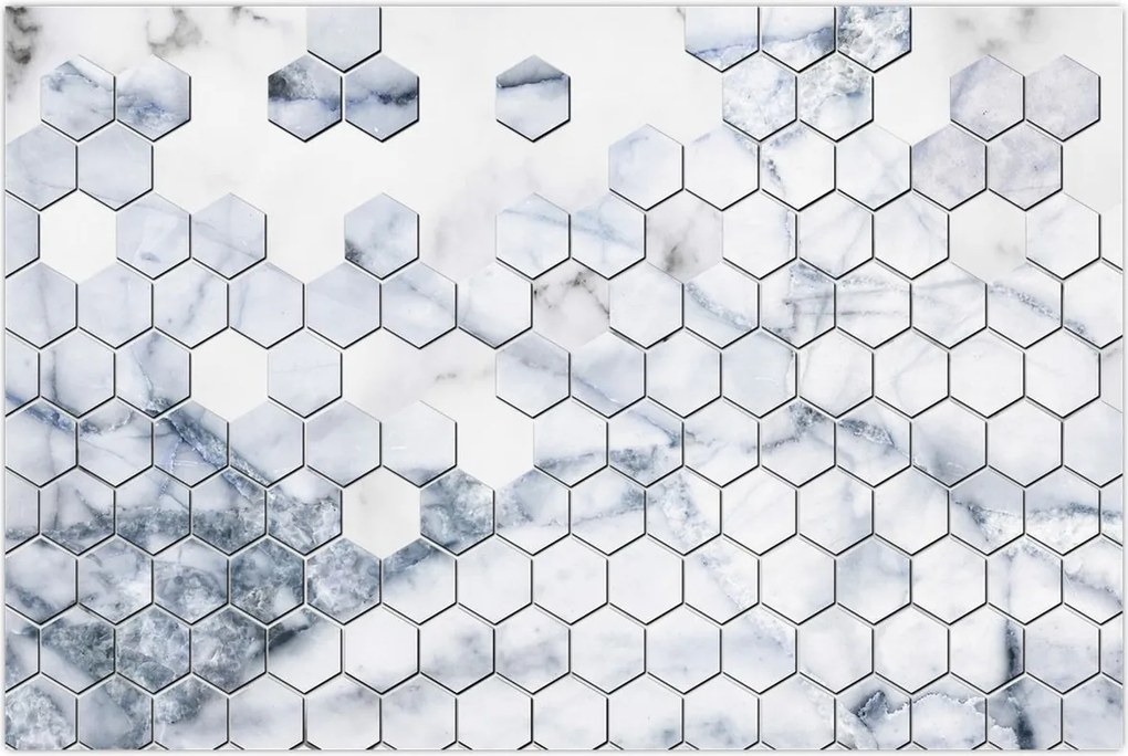 Tablou - Hexagoane marmură (90x60 cm)