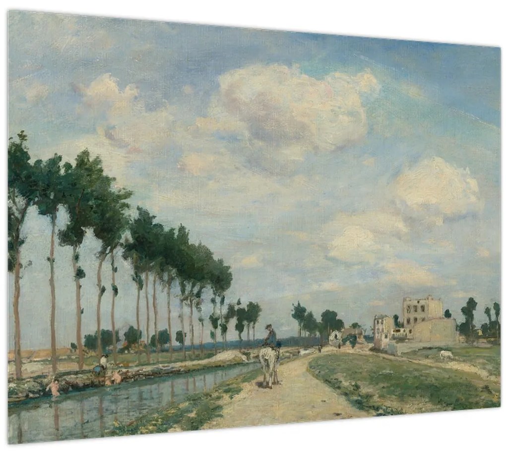 Tablou pe sticlă - Johan Barthold Jongkind, The Towpath, reproducere (70x50 cm)