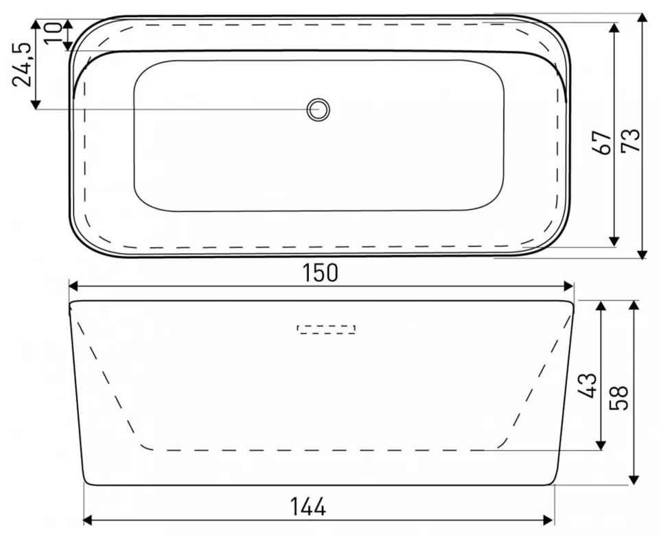 Cadă de baie independentă EMMA