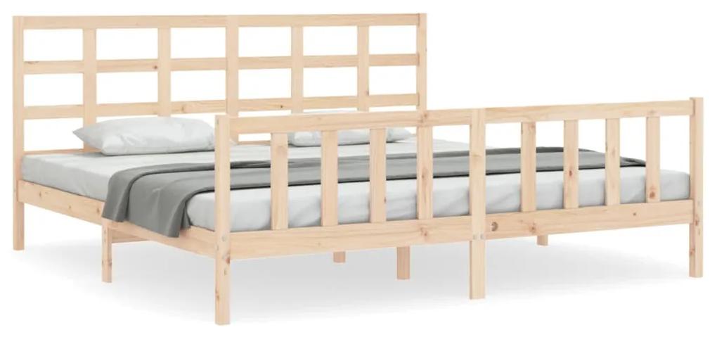 3192111 vidaXL Cadru de pat cu tăblie, 160x200 cm, lemn masiv