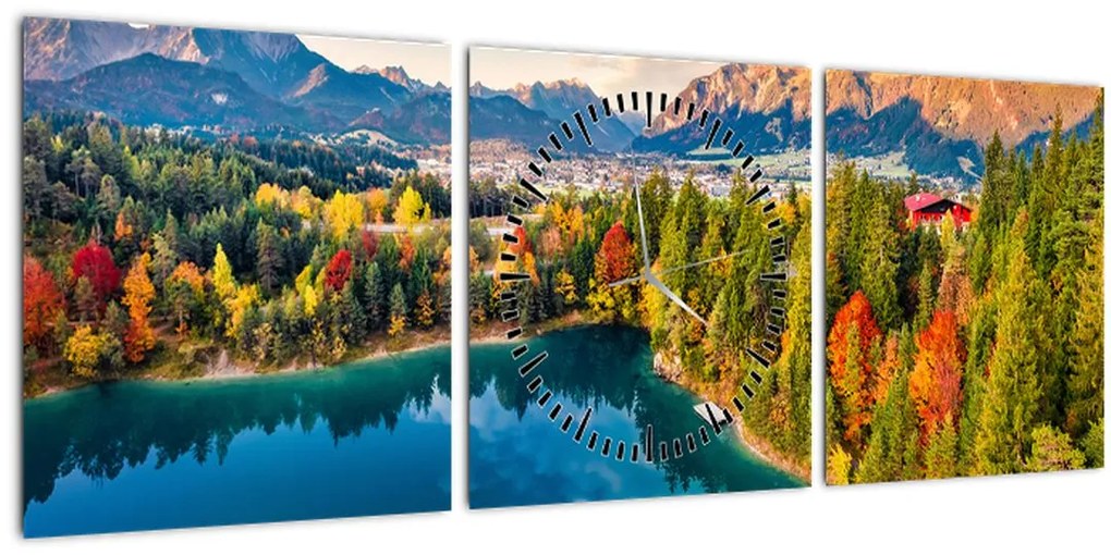 Tablou - Lacul Urisee, Austria (cu ceas) (90x30 cm)