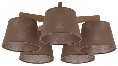 Brilagi - Lustră de tavan aplicată LATTE SABIA 5xE27/15W/230V pin/maro